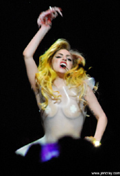 Lady Gaga wears a claw.