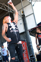 The Casualties' Jorge Herrera downs a cold one.