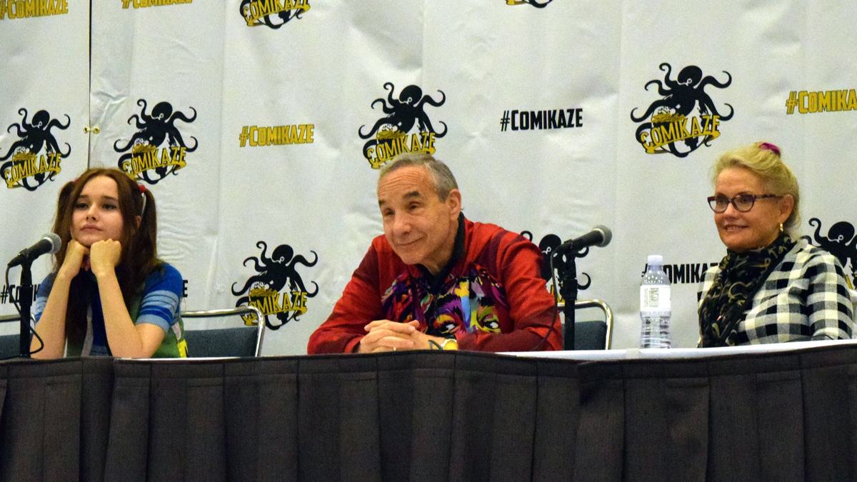 From Left to Right: Kansas Bowling, Lloyd Kaufman, and Pat Swinney Kaufman celebrating the past and present work of Troma Entertainment.
