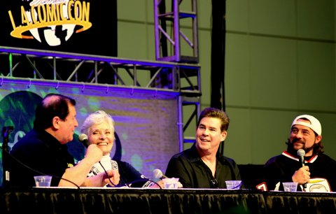 The original Robin (Burt Ward) entertains the panel, and the audience at the Adam West Tribute